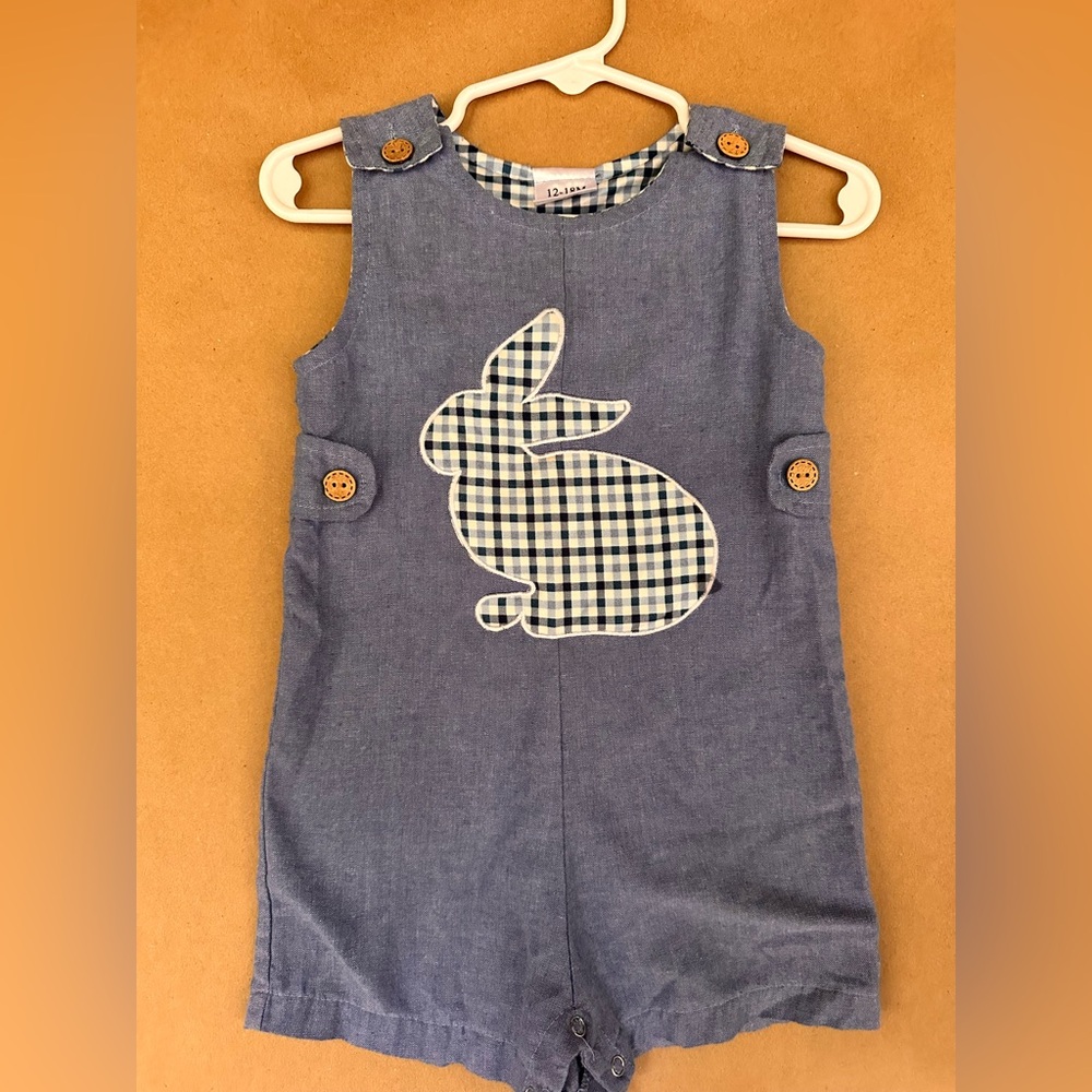 Blue baby boy 9-12mo Easter onesie